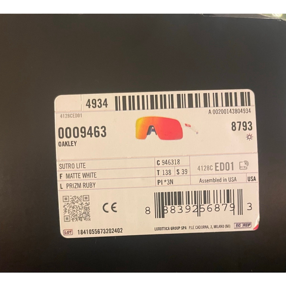 Oakley SUTRO LITE OO9463 Sunglasses Matte White Prizm Ruby - Picture 5 of 5